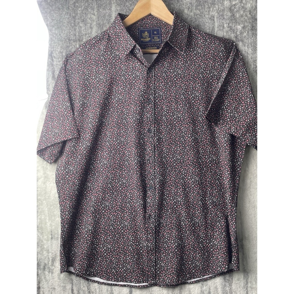 Rugby Red Floral Short-Sleeve Button-Down Shirt